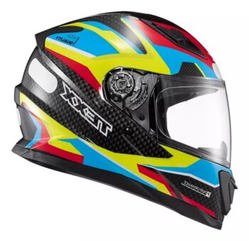 CAPACETE TEXX HAWK RIDE AZUL VERDE VERMELHO PRETO