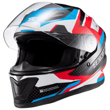 CAPACETE TEXX HAWK RIDE AZUL VERMELHO BRANCO PRETO