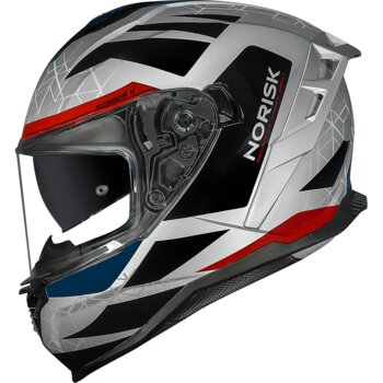 CAPACETE NORISK STRADA II EVOQUE SILVER/RED/BLUE 60/L