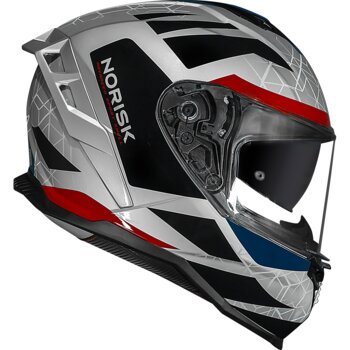 CAPACETE NORISK STRADA II EVOQUE SILVER/RED/BLUE 60/L