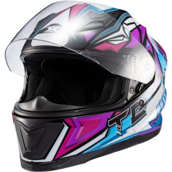 CAPACETE TEXX FECHADO HAWK GENESIS ROXO AZUL ROSA