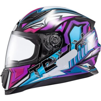 CAPACETE TEXX FECHADO HAWK GENESIS ROXO AZUL ROSA