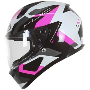 CAPACETE HJC C10 TINS BRANCO CINZA PRETO ROSA