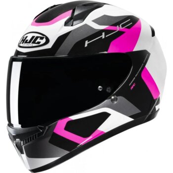 CAPACETE HJC C10 TINS BRANCO CINZA PRETO ROSA