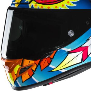 CAPACETE HJC RPHA 12 SPASSO  AZUL AMARELO LARANJA BRANCO