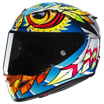 CAPACETE HJC RPHA 12 SPASSO  AZUL AMARELO LARANJA BRANCO
