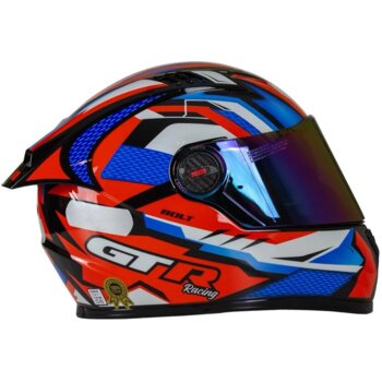 CAPACETE FW3 GTRACING BOLT VERMELHO/AZUL E BRANCO