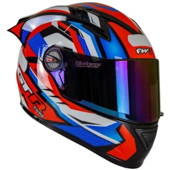 CAPACETE FW3 GTRACING BOLT VERMELHO/AZUL E BRANCO