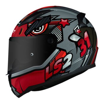CAPACETE LS2 FF353 RAPID KHAN GREY/RED