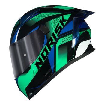 CAPACETE NORISK FLOW PULSE VERDE AZUL