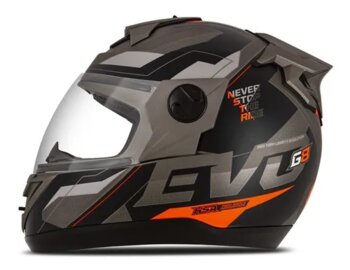 CAPACETE PRO TORK EVOLUTION G8 EVO FOSCO GRAFITE/LARANJA
