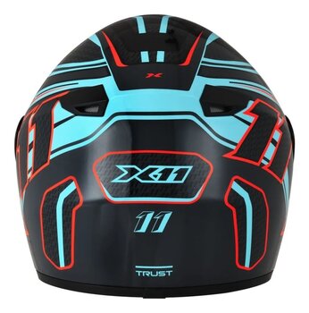 CAPACETE X11 TRUST PRO 11 ACQUA/VERMELHO BRILHO