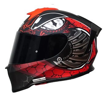 CAPACETE ORIGINE DINAMO FIGHTER FLUO RED BLACK MATTE