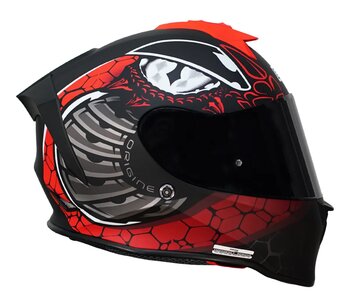CAPACETE ORIGINE DINAMO FIGHTER FLUO RED BLACK MATTE