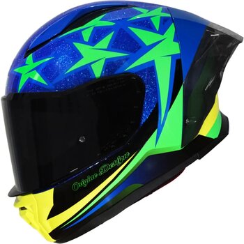 CAPACETE ORIGINE PISTA STAR BRAZIL BLUE GLOSS